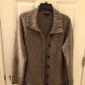 1x lands end cardigan dark heathered brown